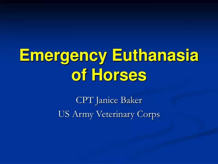 emergency euthanasia of horses