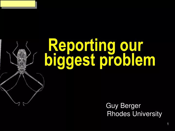 reporting our biggest problem