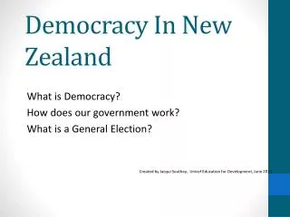 Democracy In New Zealand