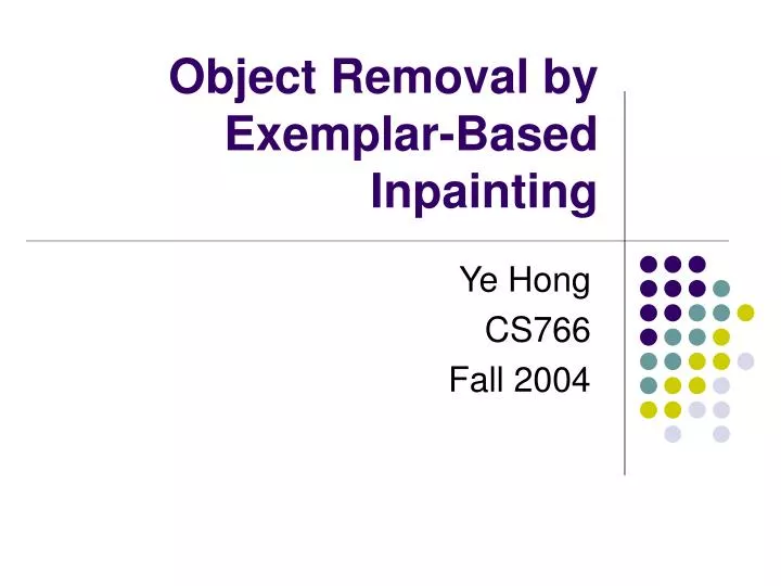 object removal by exemplar based inpainting