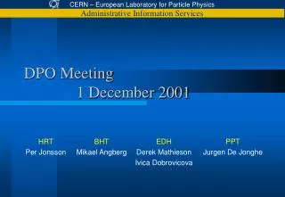 DPO Meeting 		1 December 2001