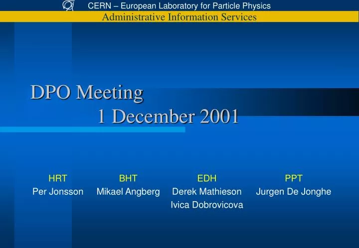 dpo meeting 1 december 2001