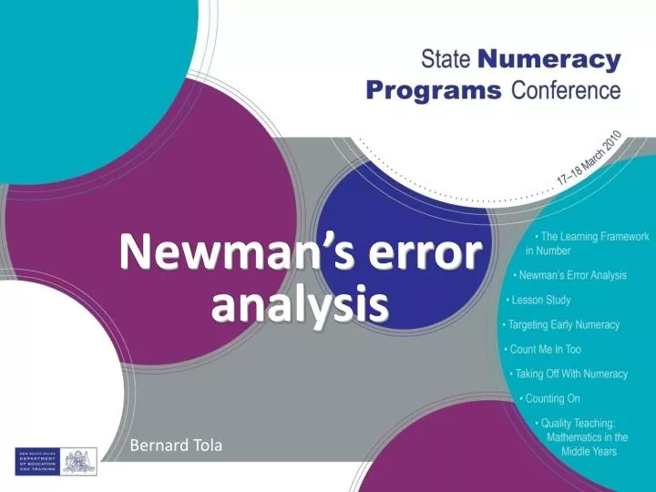 newman s error analysis