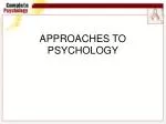 APPROACHES TO PSYCHOLOGY