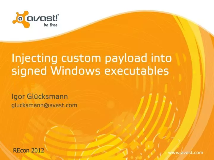 injecting custom payload into signed windows executables title