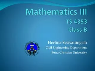 Mathematics III TS 4353 Class B