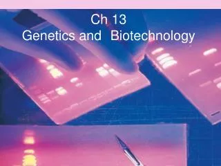 Ch 13 Genetics and 	Biotechnology