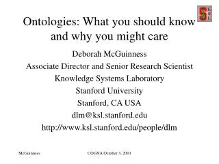 Ontologies: What you should know and why you might care