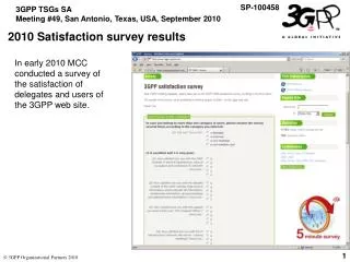 2010 Satisfaction survey results