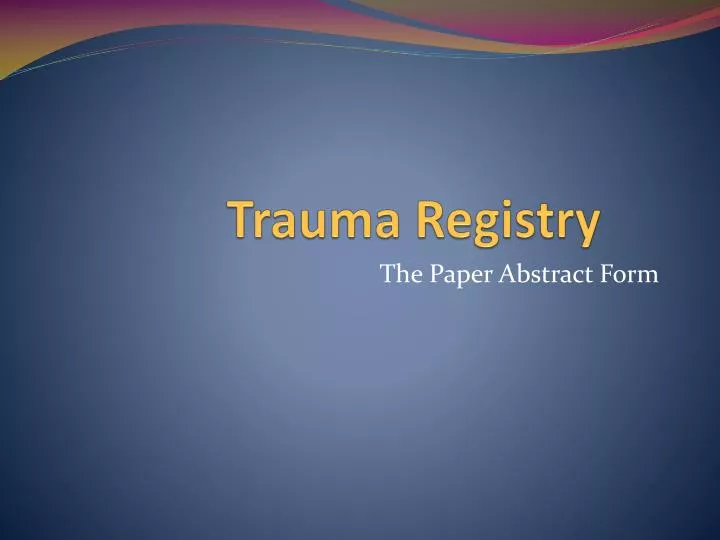 trauma registry