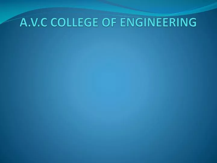 a v c college of engineering