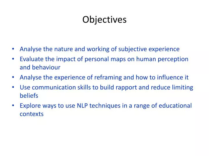 objectives