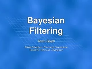 Bayesian Filtering