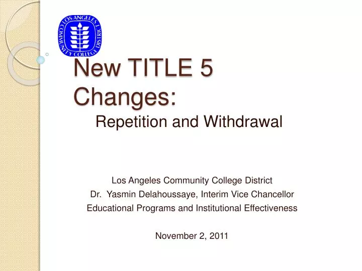 new title 5 changes