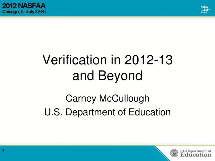 verification in 2012 13 and beyond