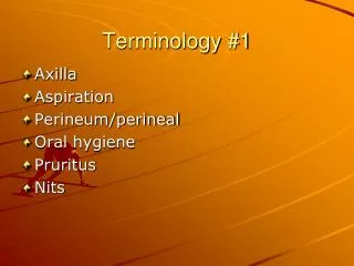Terminology #1
