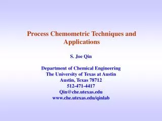 Process Chemometric Techniques and Applications