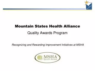 mountain states health alliance quality awards program