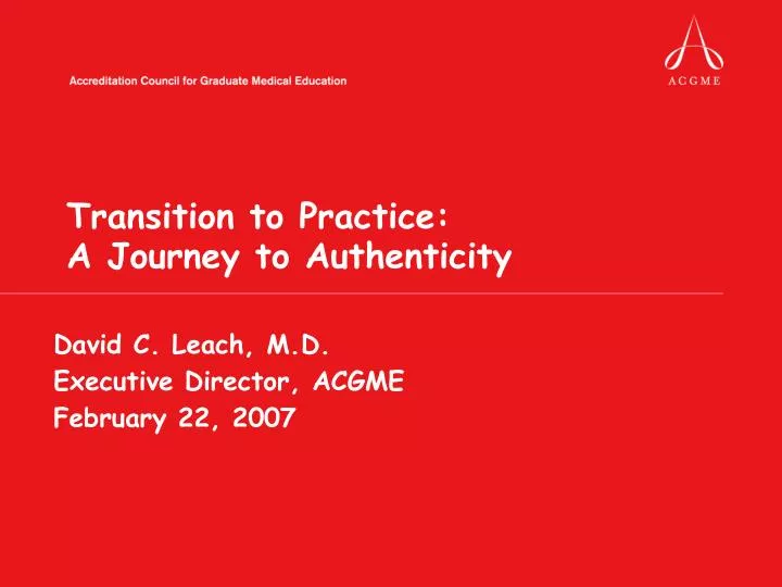 transition to practice a journey to authenticity