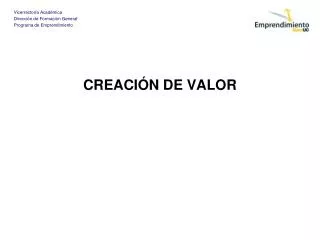 creaci n de valor