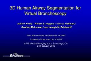 3D Human Airway Segmentation for Virtual Bronchoscopy