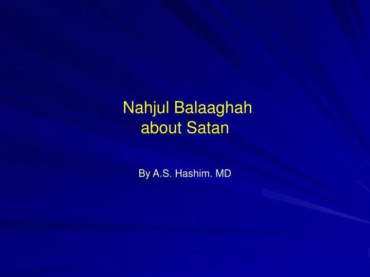 nahjul balaaghah about satan