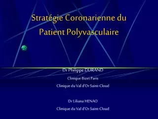 strat gie coronarienne du patient polyvasculaire