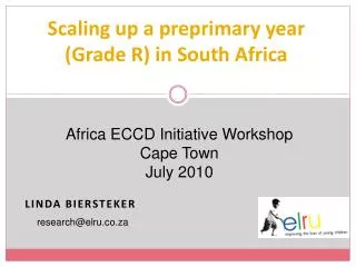 Scaling up a preprimary year (Grade R) in South Africa