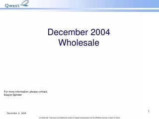 December 2004 Wholesale