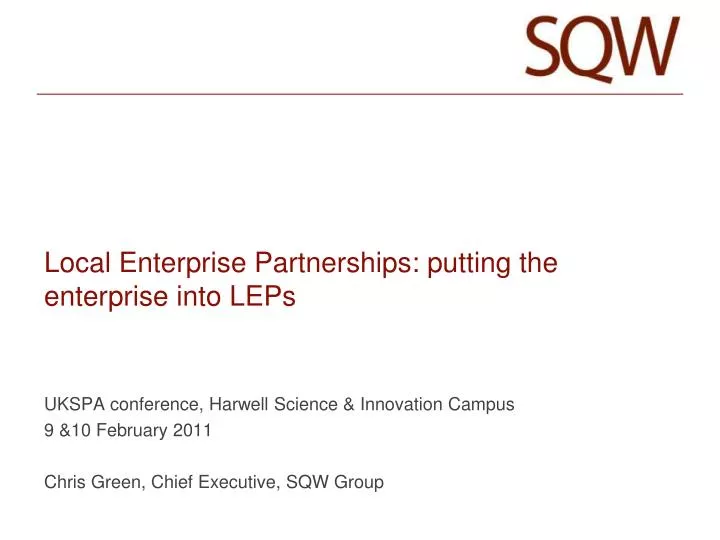 local enterprise partnerships putting the enterprise into leps
