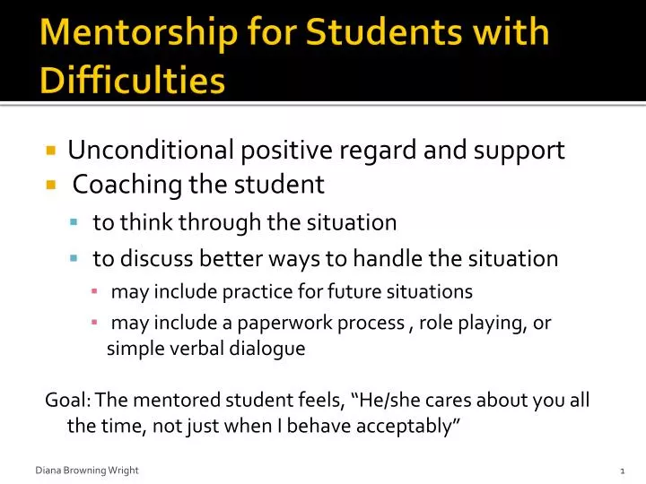 mentorship for students with difficulties