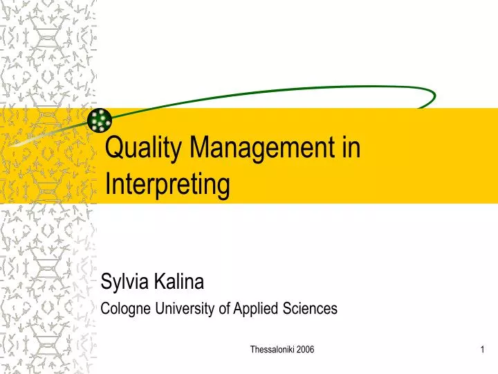 quality management in interpreting