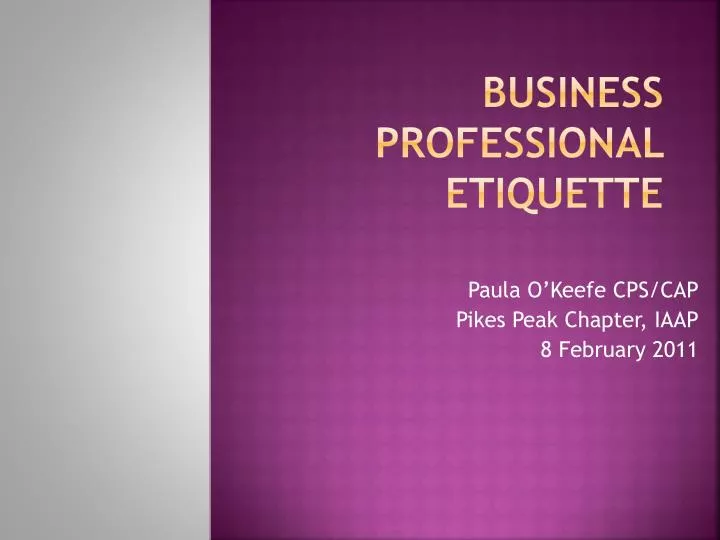 business professional etiquette