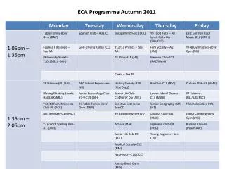 ECA Programme Autumn 2011