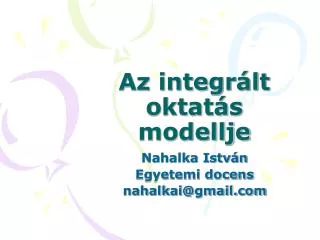 az integr lt oktat s modellje