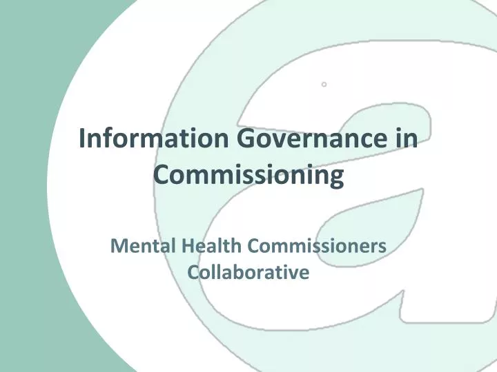 information governance in commissioning