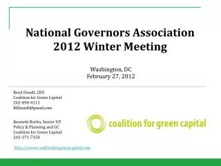 National Governors Association 2012 Winter Meeting