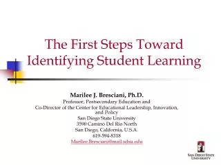The First Steps Toward Identifying Student Learning