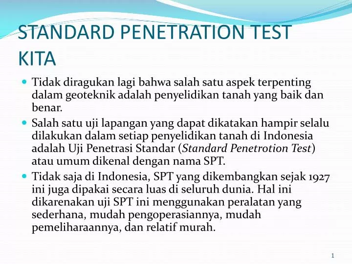standard penetration test kita