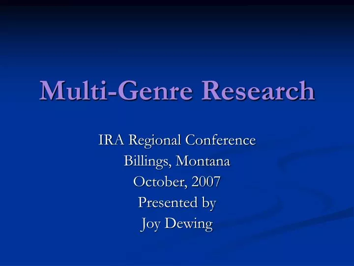 multi genre research