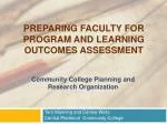 Preparing Faculty for program and Learning Outcomes Assessment - slide 1