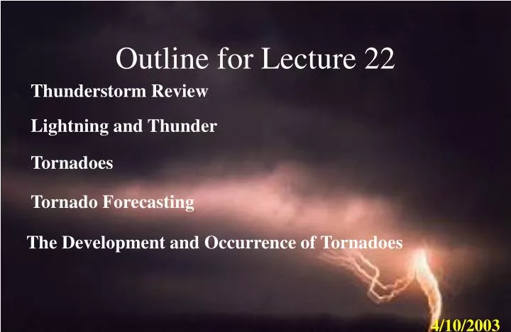 outline for lecture 22