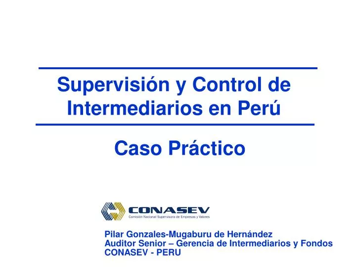 supervisi n y control de intermediarios en per