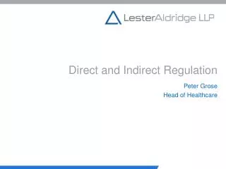 Direct and Indirect Regulation