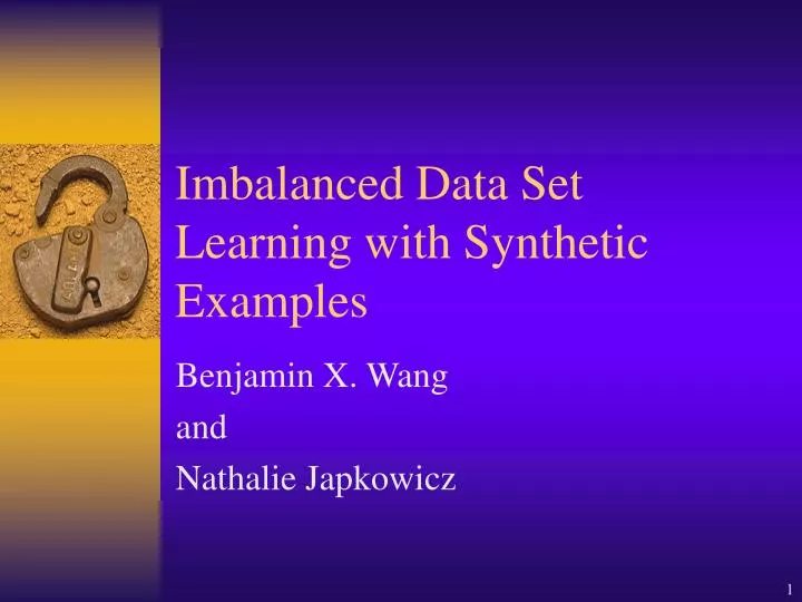 imbalanced data set learning with synthetic examples