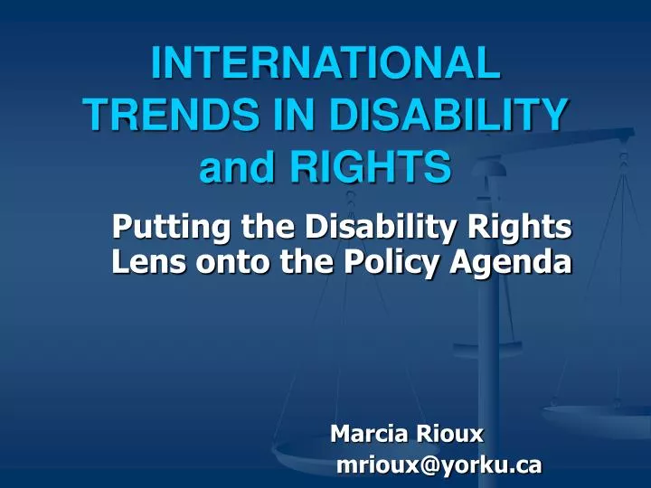 international trends in disability and rights