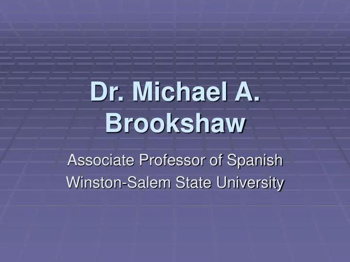 dr michael a brookshaw