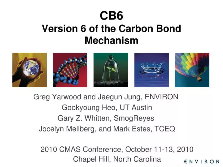cb6 version 6 of the carbon bond mechanism