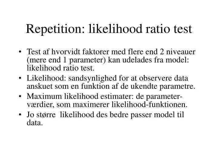 repetition likelihood ratio test