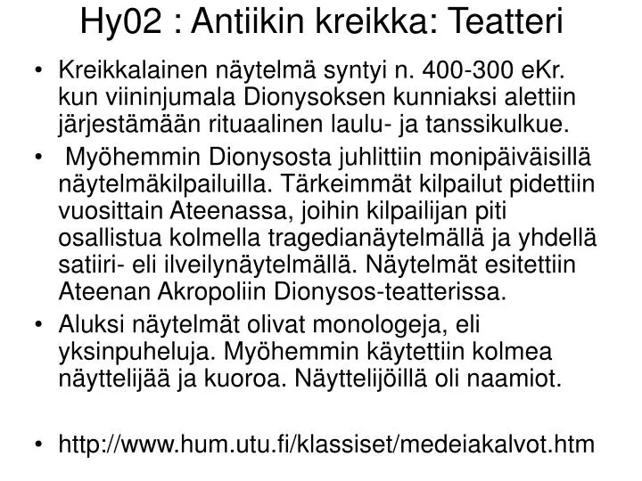 hy02 antiikin kreikka teatteri